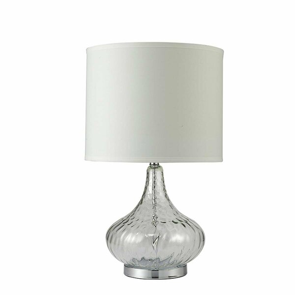 Yhior 24.5 in. Leann Fluted Clear Glass Table Lamp YH3118901